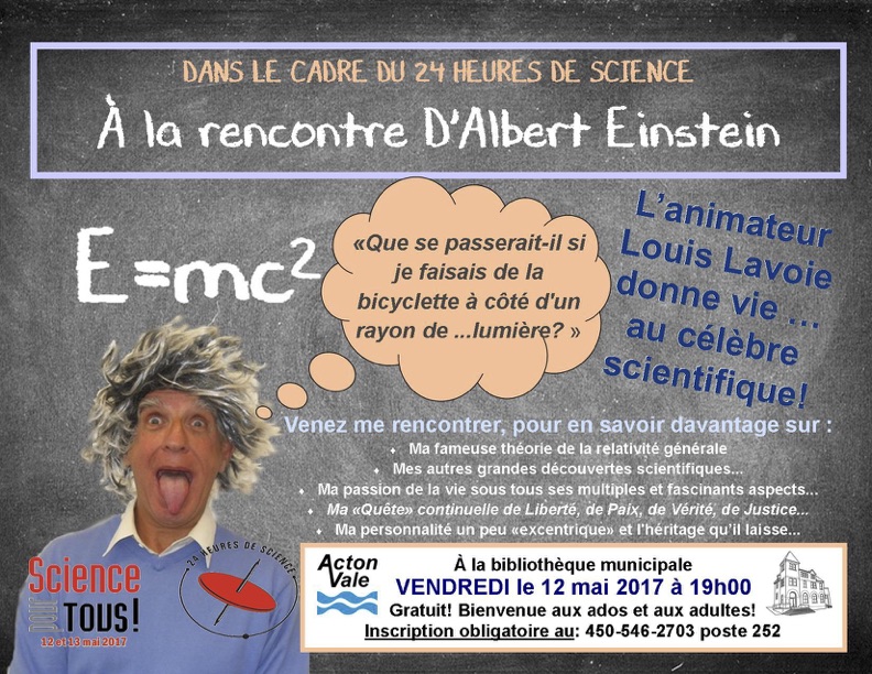 Affiche "À la rencontre d'Albert Einstein"