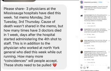 Capture d'écran - Instagram - 4 médecins