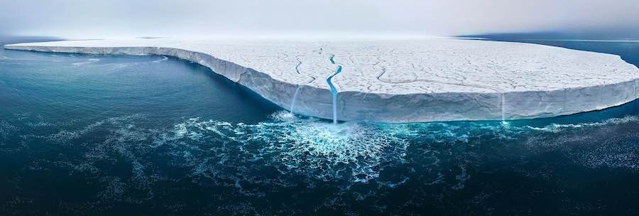 Calotte glaciaire en Norvège en train de fondre