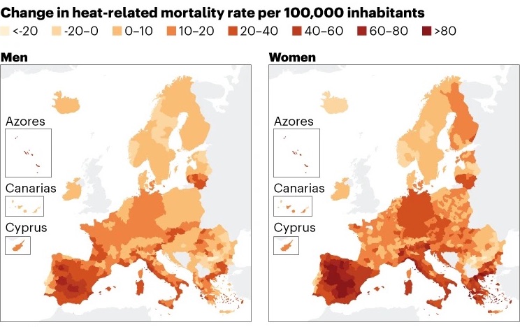 Infographie de Nature: décès à cause de la canicule en Europe
