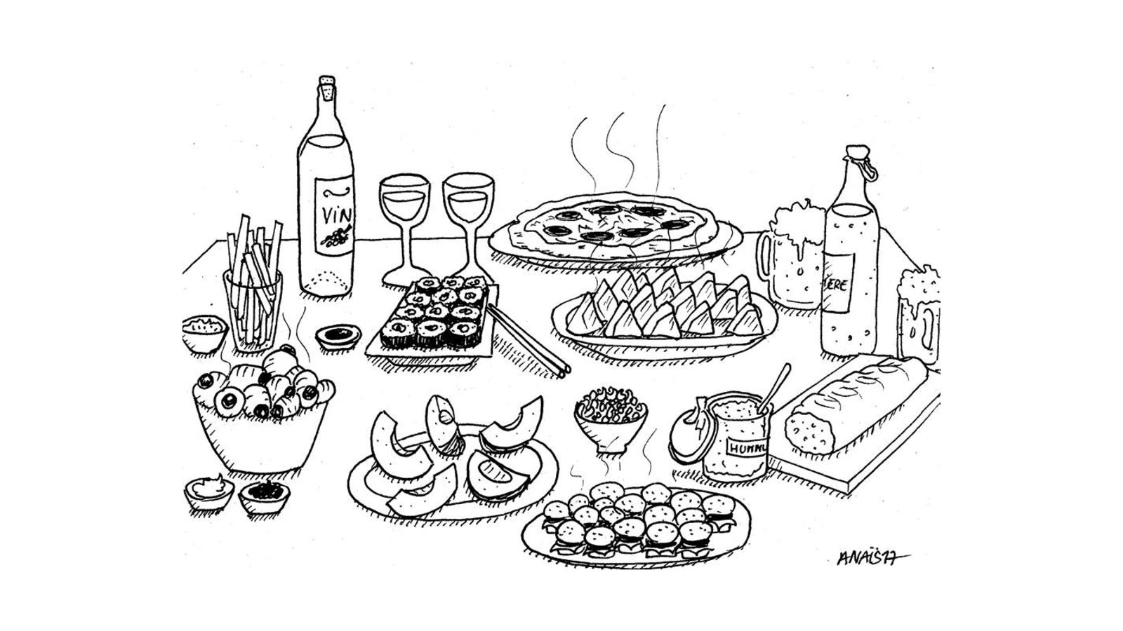 Illustration, Le plaisir de manger