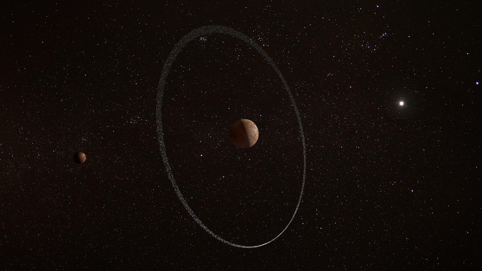 Artist impression of Quaoar and its ring