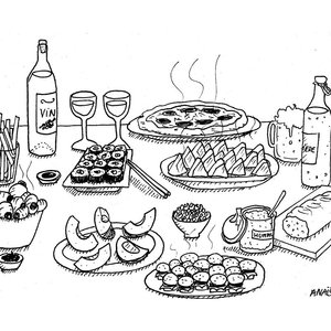 Illustration, Le plaisir de manger