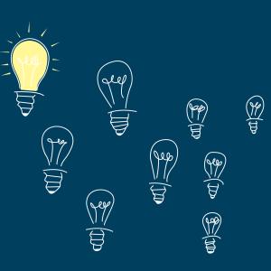 Plusieurs ampoules représentant des idées lumineuses
