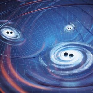 Représentation artistique d'un fond d'ondes gravitationnelles.jpg